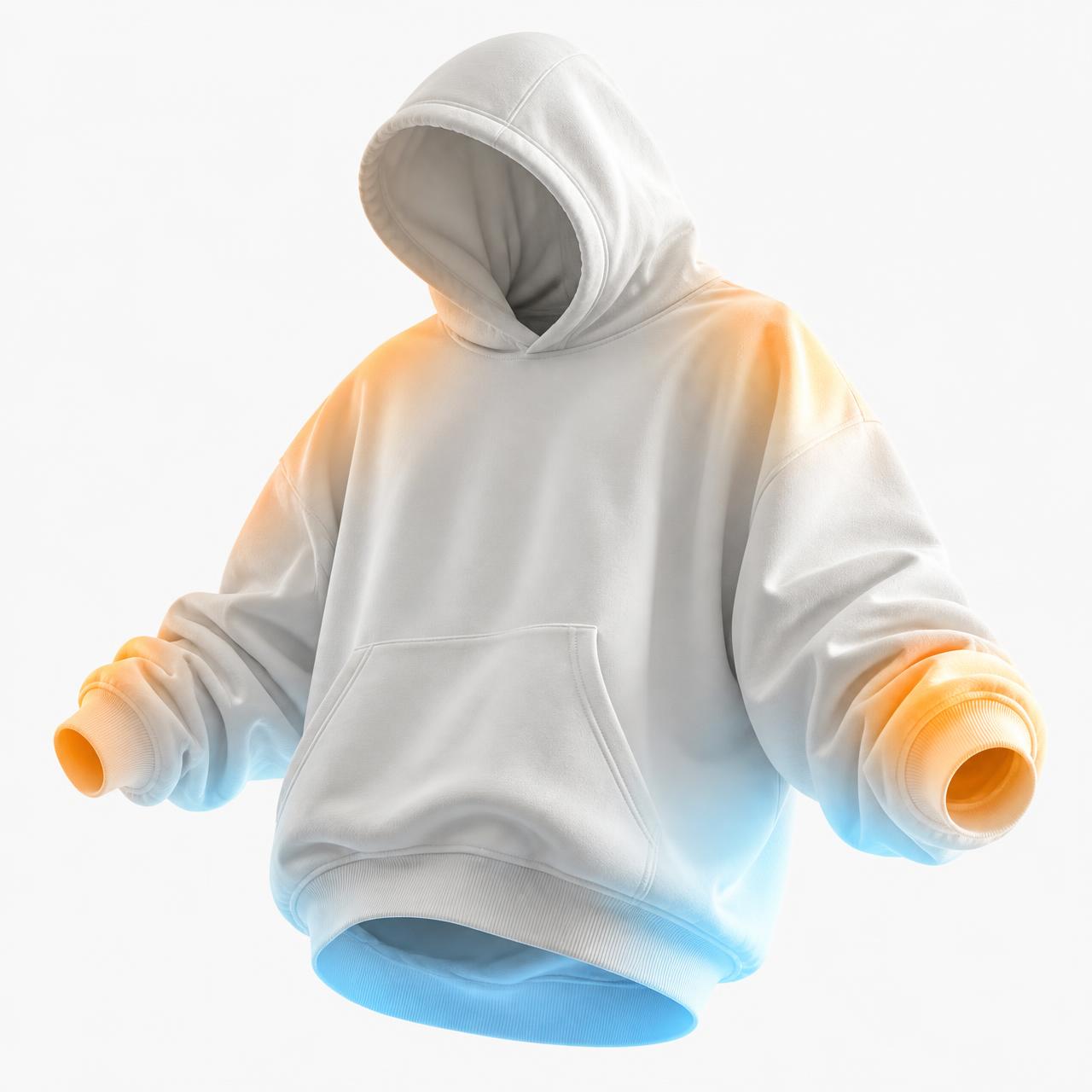 Veruna oversized comfort hoodie with subtle warm and cool glow